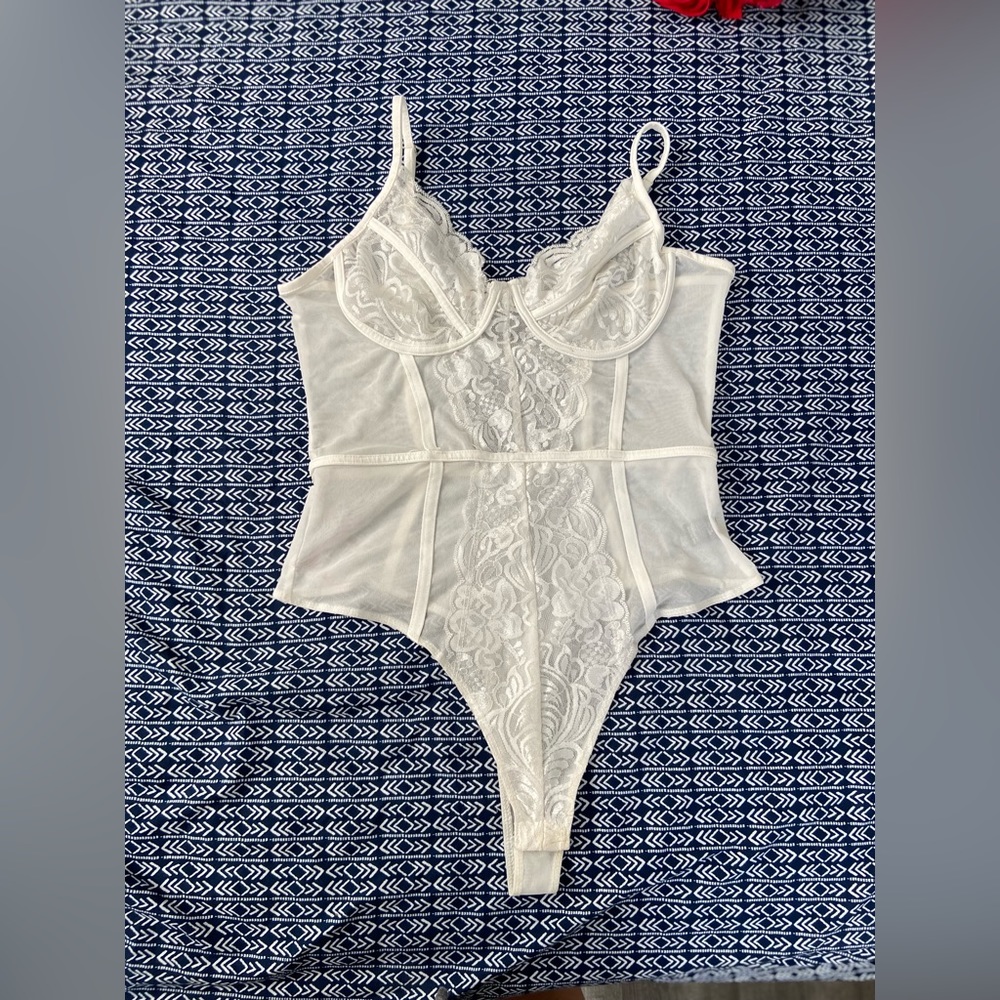 white lace bodysuit